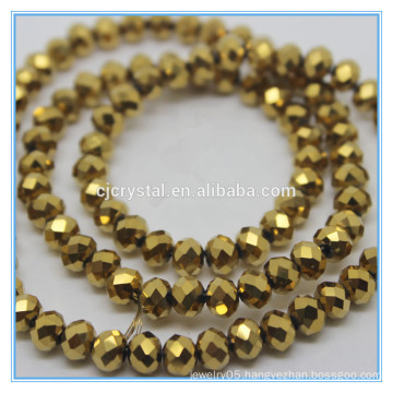 gold colored rondelle beads cut glass beads china